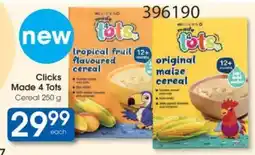 Clicks Clicks Made 4 Tots Cereal offer