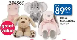 Clicks Clicks Made 4 Baby Plush Toys offer