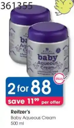 Clicks Reitzer's Baby Aqueous Cream offer