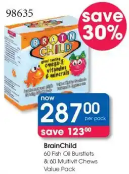 Clicks BrainChild Fish Oil Burstlets & Multivit Chews Value Pack offer