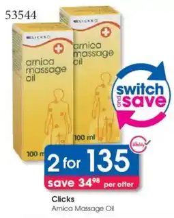 Clicks Clicks Arnica Massage Oil offer