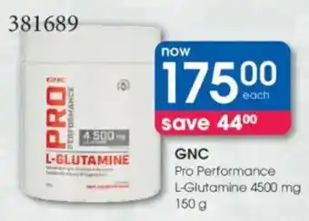 Clicks GNC Pro Performance L-Glutamine 4500 mg offer