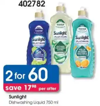 Clicks Sunlight Dishwashing Liquid offer