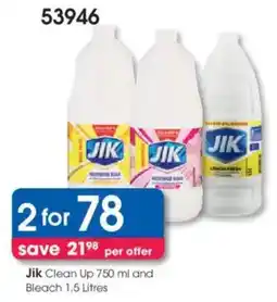 Clicks Jik Clean Up and Bleach offer