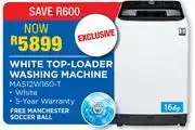OK Furniture Midea 16Kg White Top-Loader Washing Machine MA512W160-T With Free Manchester Soccer Ball offer
