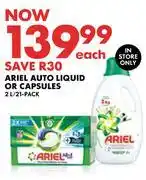 Woolworths Ariel Auto Liquid Or Capsules-2L/21 Pack offer