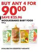 Woolworths Woolies Babes Baby Food-For Any 4 x 120g offer
