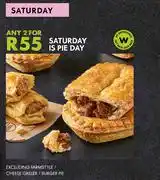 Woolworths Saturday Is Pie Day (Excluding Farmstyle/Cheese Griller/Burger Pie)-For Any 2 offer
