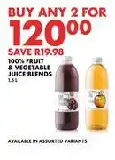Woolworths 100% Fruit & Vegetable Juice Blends-For Any 2 x 1.5L offer