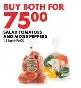 Woolworths Salad Tomatoes & Mixed Peppers 1.5Kg/4 Pack-Both For offer