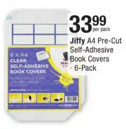 Checkers Jiffy A4 Pre-Cut Self-Adhesive Book Covers offer