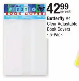 Checkers Butterfly A4 Clear Adjustable Book Covers offer