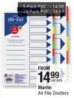 Checkers Marlin A4 File Dividers offer