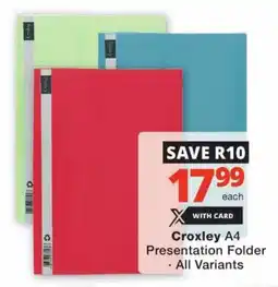 Checkers Croxley A4 Presentation Folder offer