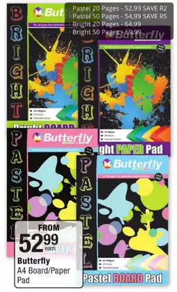 Checkers Butterfly A4 Board/ Paper Pad offer