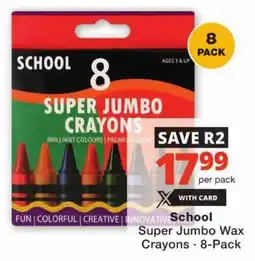 Checkers School Super Jumbo Wax Crayons offer