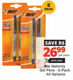 Checkers Bic Gelocity Gel Pens offer