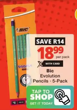 Checkers Bic Evolution Pencils offer
