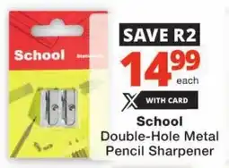 Checkers School Double-Hole Metal Pencil Sharpener offer