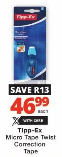 Checkers Tipp-Ex Micro Tape Twist Correction Tape offer