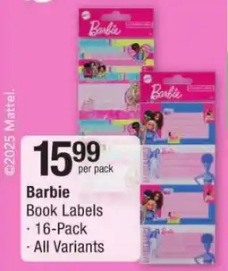 Checkers Barbie Book Labels offer
