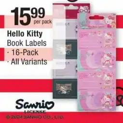 Checkers Hello Kitty Book Labels offer
