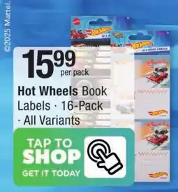 Checkers Hot Wheels Book Labels offer