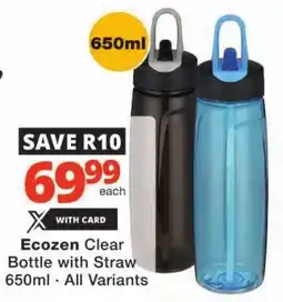 Checkers Ecozen Clear Bottle with Straw offer