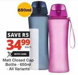 Checkers Matt Closed Cap Bottle offer