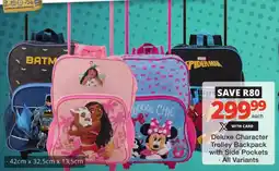 Checkers Deluxe Character Trolley Backpack with Side Pockets offer