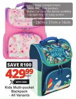 Checkers Kids Multi-pocket Backpack offer