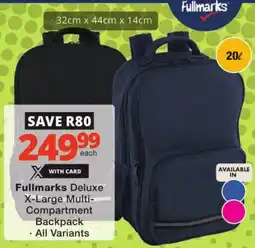 Checkers Fullmarks Deluxe X-Large Multi-Compartment Backpack offer