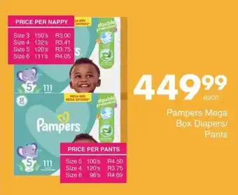 Save Hyper Pampers Mega Box Diapers/ Pants offer