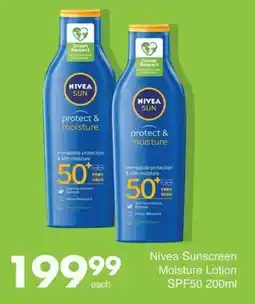 Save Hyper Nivea Sunscreen Moisture Lotion SPF50 offer