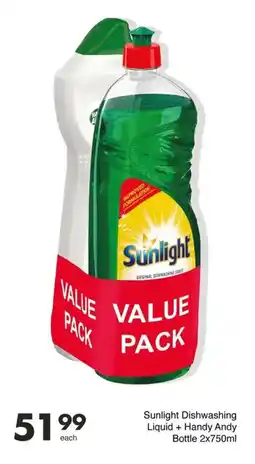 Save Hyper Sunlight Dishwashing Liquid + Handy Andy Bottle offer