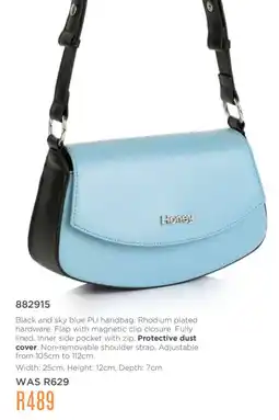 Honey Fashion Accessories Honey black and sky blue pu handbag offer