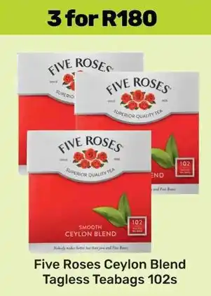 Game Five Roses Ceylon Blend Tagless Teabags offer