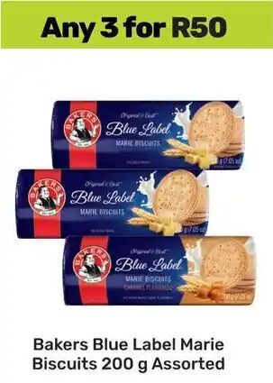 Game Bakers Blue Label Marie Biscuits Assorted offer