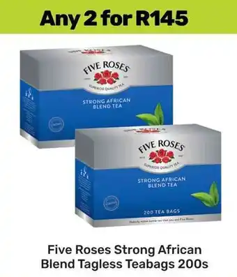 Game Five Roses Strong African Blend Tagless Teabags offer