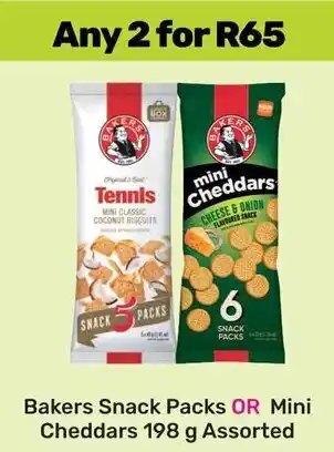 Game Bakers Snack Packs OR Mini Cheddars Assorted offer