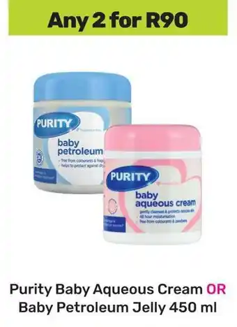 Game Purity Baby Aqueous Cream OR Baby Petroleum Jelly offer