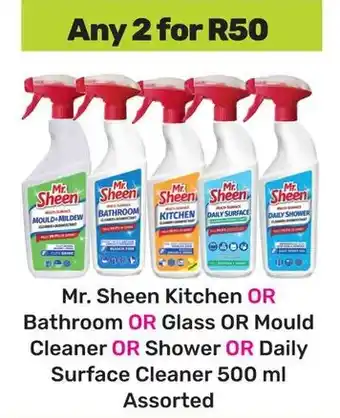 Game Mr. Sheen Kitchen OR Bathroom OR Glass OR Mould Cleaner OR Shower OR Daily Surface Cleaner Assorted offer