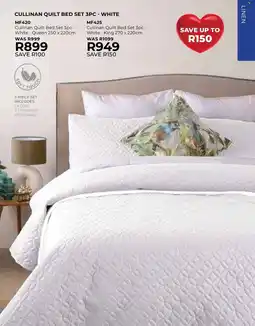 Table Charm Direct TC Cullinan Quilt Bed Set White offer
