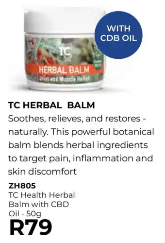Table Charm Direct TC Health Herbal Balm with CBD Oil offer