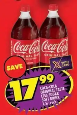 Shoprite Coca-cola original taste less sugar soft drink offer