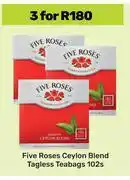 Game Five Roses Ceylon Blend Tagless Teabags-For 3 x 102s offer
