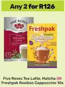 Game Five Roses Tea Latte,Matcha Or Freshpak Rooibos Cappuccino-For Any 2 x 10s offer