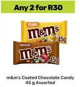Game M&M's Coated Chocolate Candy-For Any 2 x 45g offer