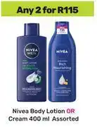 Game Nivea Body Lotion Or Cream Assorted-For Any 2 x 400ml offer