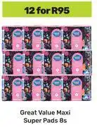 Game Great Value Maxi Super Pads-For 12 x 8s offer